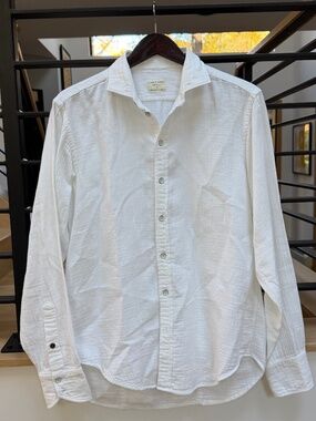 Rag & Bone Mens white handmade woven shirt Sz 16